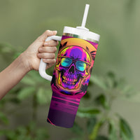 Foreuer Chasing Sunsets Skull Tumbler With Handle - Wonder Print Shop