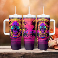 Foreuer Chasing Sunsets Skull Tumbler With Handle - Wonder Print Shop
