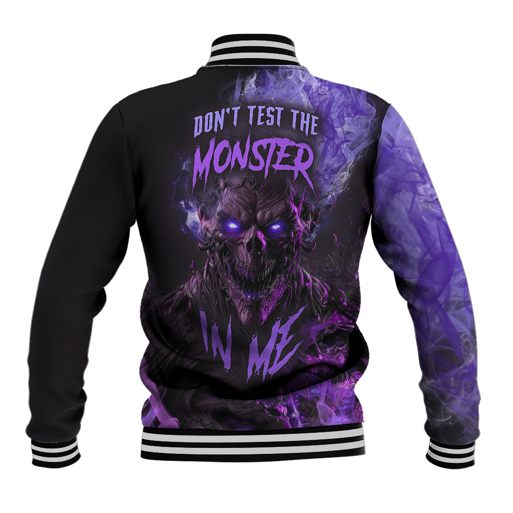Don't Test The Monster In Me Baseball Jacket - Wonder Print Shop
