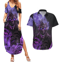 Don't Test The Monster In Me Couples Matching Summer Maxi Dress and Hawaiian Shirt - Wonder Print Shop