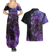 Don't Test The Monster In Me Couples Matching Summer Maxi Dress and Hawaiian Shirt - Wonder Print Shop
