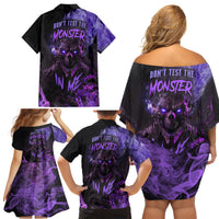 Don't Test The Monster In Me Family Matching Off Shoulder Short Dress and Hawaiian Shirt - Wonder Print Shop