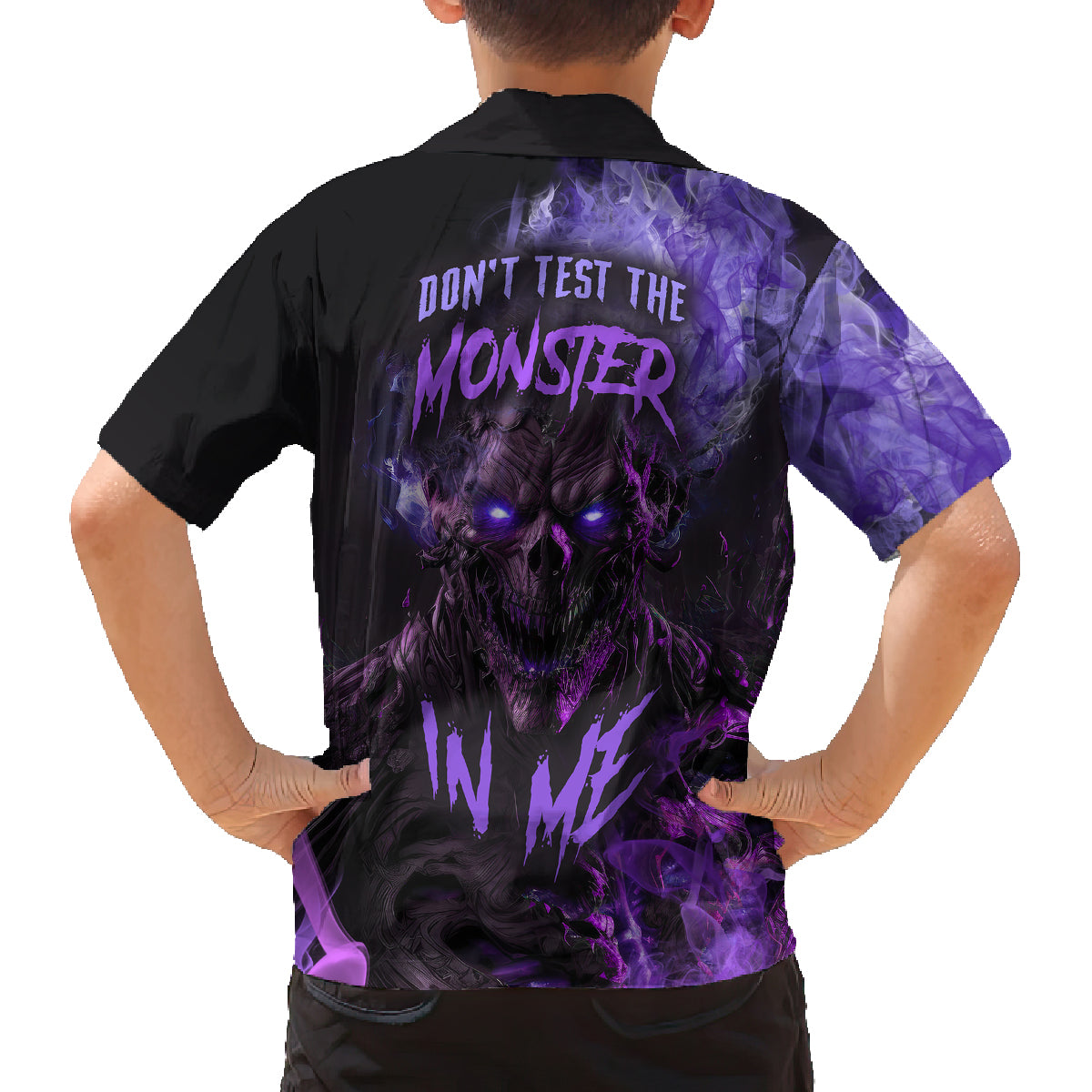 Don't Test The Monster In Me Family Matching Puletasi Dress and Hawaiian Shirt - Wonder Print Shop