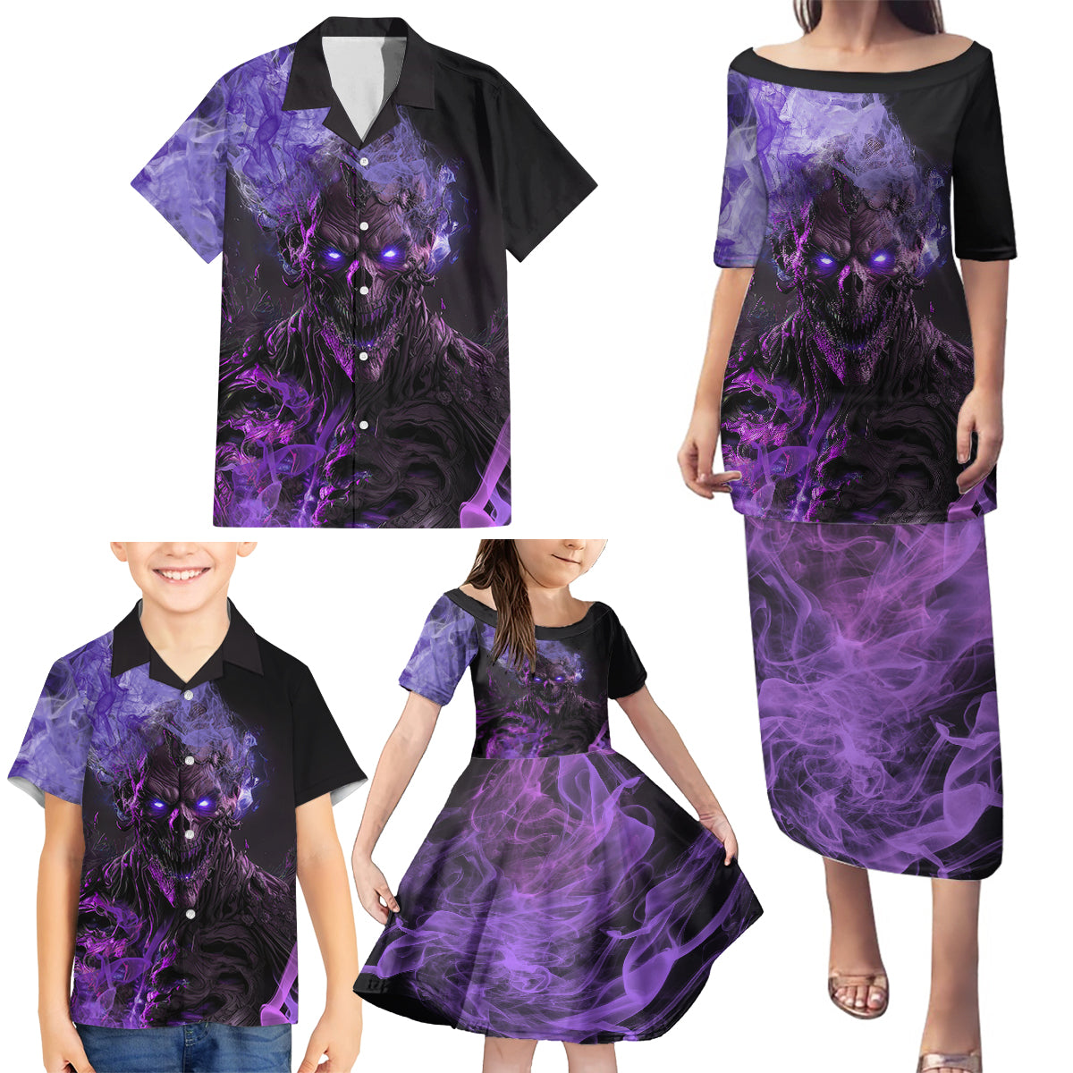 Don't Test The Monster In Me Family Matching Puletasi Dress and Hawaiian Shirt - Wonder Print Shop