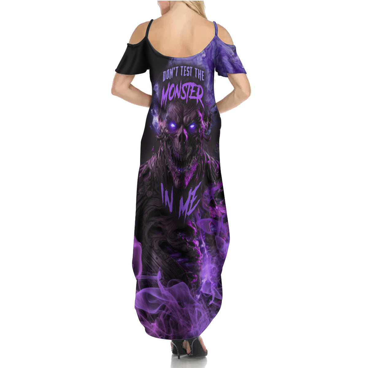 Don't Test The Monster In Me Family Matching Summer Maxi Dress and Hawaiian Shirt - Wonder Print Shop