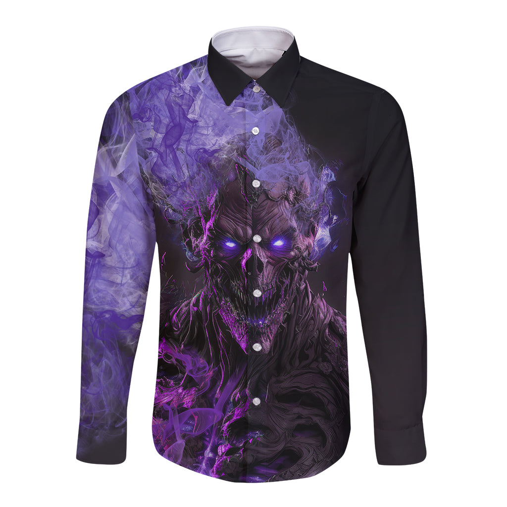 Don't Test The Monster In Me Long Sleeve Button Shirt - Wonder Print Shop