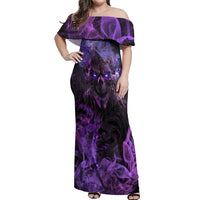 Don't Test The Monster In Me Off Shoulder Maxi Dress - Wonder Print Shop