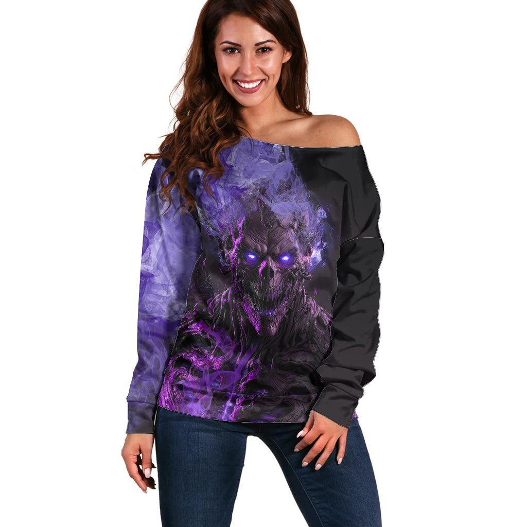 Don't Test The Monster In Me Off Shoulder Sweater - Wonder Print Shop