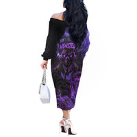 Don't Test The Monster In Me Off The Shoulder Long Sleeve Dress - Wonder Print Shop