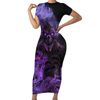 Don't Test The Monster In Me Short Sleeve Bodycon Dress - Wonder Print Shop