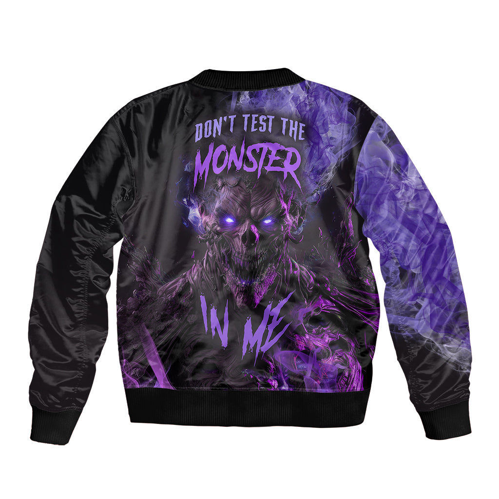 Don't Test The Monster In Me Sleeve Zip Bomber Jacket - Wonder Print Shop