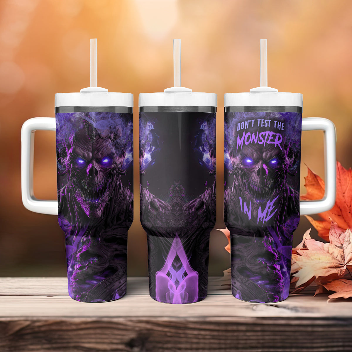 Don't Test The Monster In Me Tumbler With Handle - Wonder Print Shop