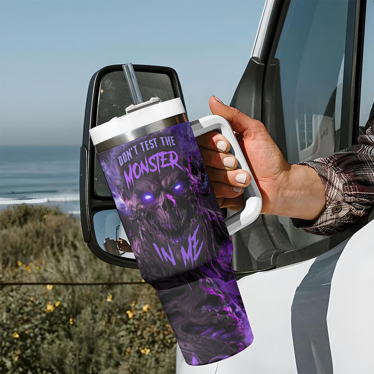 Don't Test The Monster In Me Tumbler With Handle - Wonder Print Shop