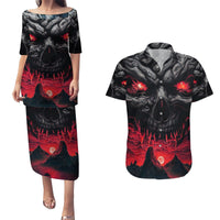Time To Unleash Alittle Hell!! Couples Matching Puletasi Dress and Hawaiian Shirt - Wonder Print Shop