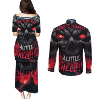 Time To Unleash Alittle Hell!! Couples Matching Puletasi Dress and Long Sleeve Button Shirts - Wonder Print Shop