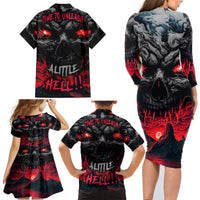 Time To Unleash Alittle Hell!! Family Matching Long Sleeve Bodycon Dress and Hawaiian Shirt - Wonder Print Shop