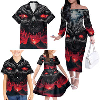 Time To Unleash Alittle Hell!! Family Matching Off Shoulder Long Sleeve Dress and Hawaiian Shirt - Wonder Print Shop