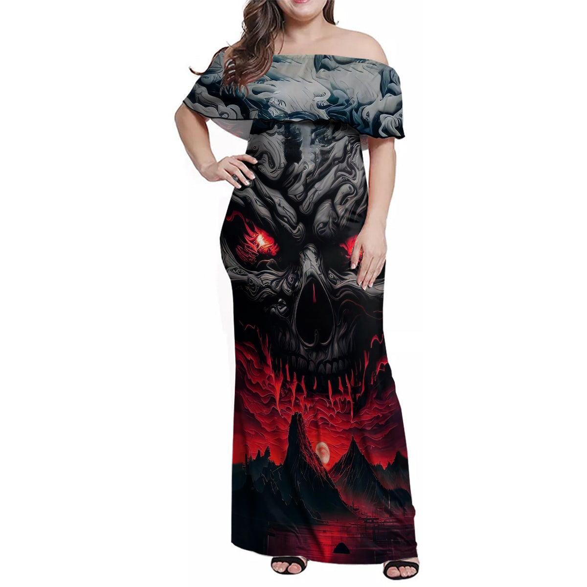 Time To Unleash Alittle Hell!! Family Matching Off Shoulder Maxi Dress and Hawaiian Shirt - Wonder Print Shop