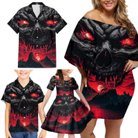 Time To Unleash Alittle Hell!! Family Matching Off Shoulder Short Dress and Hawaiian Shirt - Wonder Print Shop