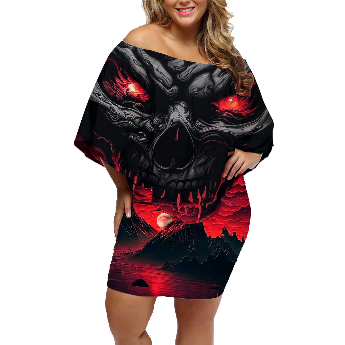 Time To Unleash Alittle Hell!! Family Matching Off Shoulder Short Dress and Hawaiian Shirt - Wonder Print Shop