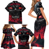 Time To Unleash Alittle Hell!! Family Matching Short Sleeve Bodycon Dress and Hawaiian Shirt - Wonder Print Shop