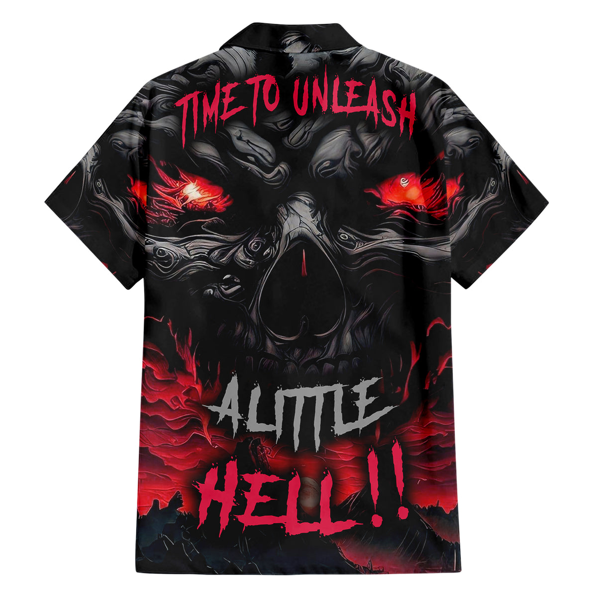 Time To Unleash Alittle Hell!! Family Matching Short Sleeve Bodycon Dress and Hawaiian Shirt - Wonder Print Shop