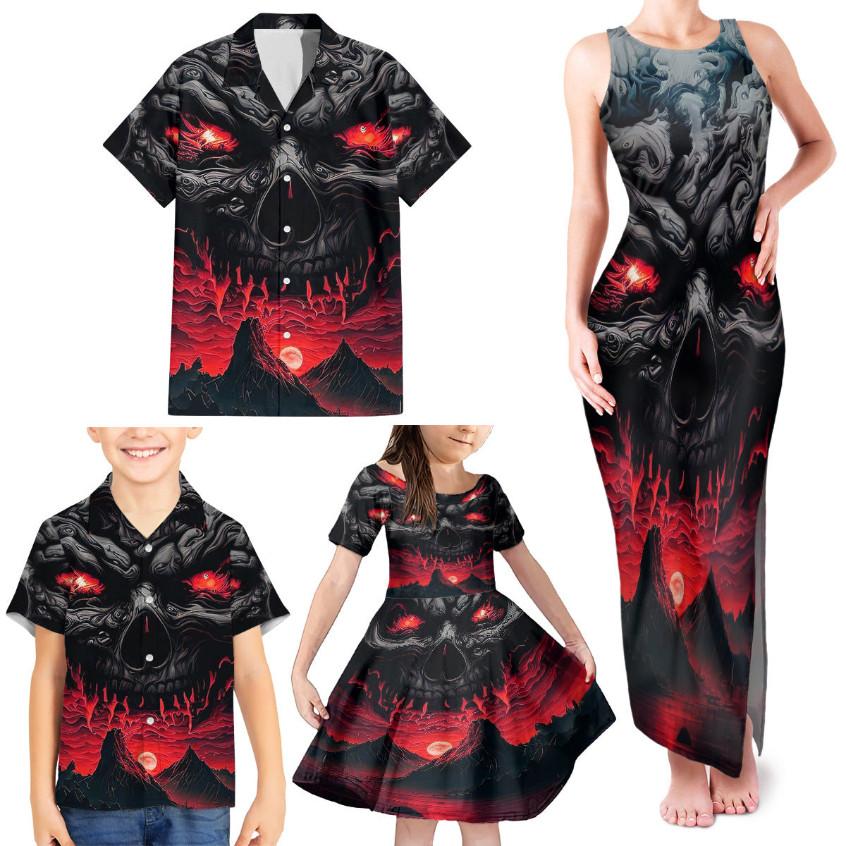 Time To Unleash Alittle Hell!! Family Matching Tank Maxi Dress and Hawaiian Shirt - Wonder Print Shop