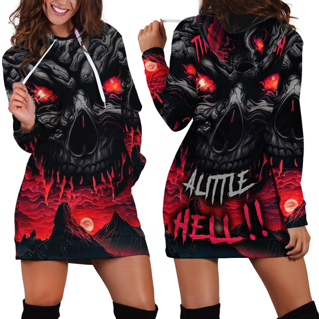 Time To Unleash Alittle Hell!! Hoodie Dress - Wonder Print Shop