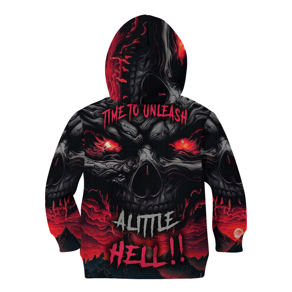 Time To Unleash Alittle Hell!! Kid Hoodie - Wonder Print Shop