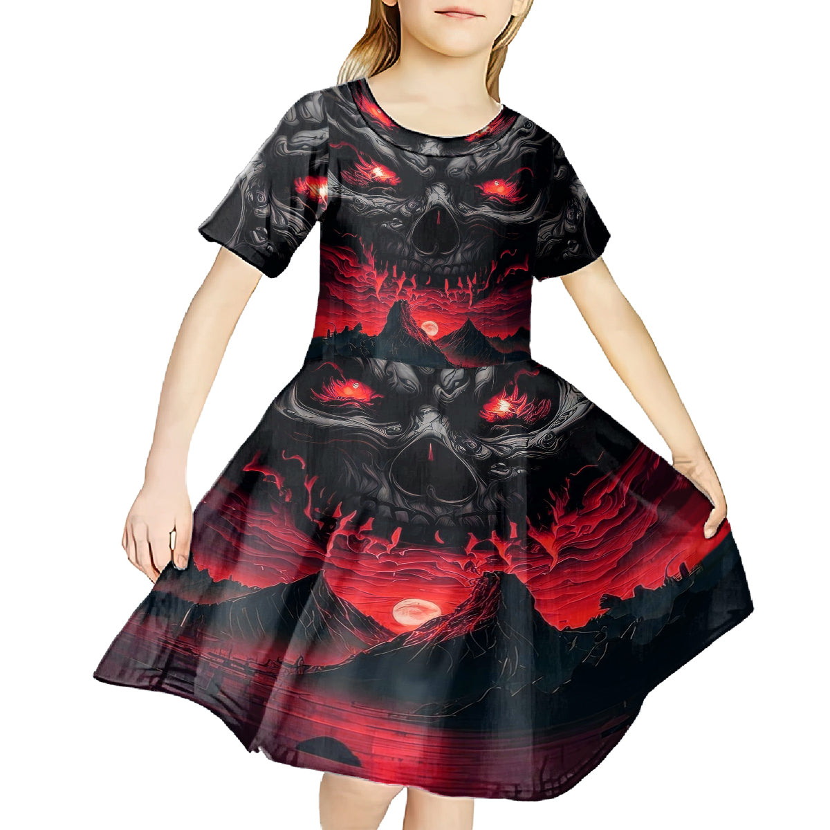 Time To Unleash Alittle Hell!! Kid Short Sleeve Dress - Wonder Print Shop