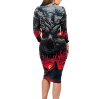Time To Unleash Alittle Hell!! Long Sleeve Bodycon Dress - Wonder Print Shop