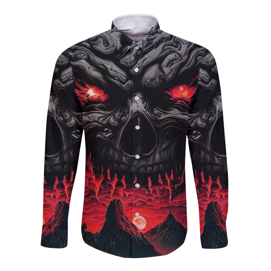 Time To Unleash Alittle Hell!! Long Sleeve Button Shirt - Wonder Print Shop