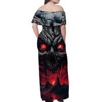 Time To Unleash Alittle Hell!! Off Shoulder Maxi Dress - Wonder Print Shop