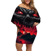 Time To Unleash Alittle Hell!! Off Shoulder Short Dress - Wonder Print Shop