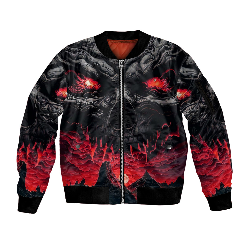Time To Unleash Alittle Hell!! Sleeve Zip Bomber Jacket - Wonder Print Shop