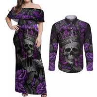 I am a Haunt Mess Couples Matching Off Shoulder Maxi Dress and Long Sleeve Button Shirts - Wonder Print Shop