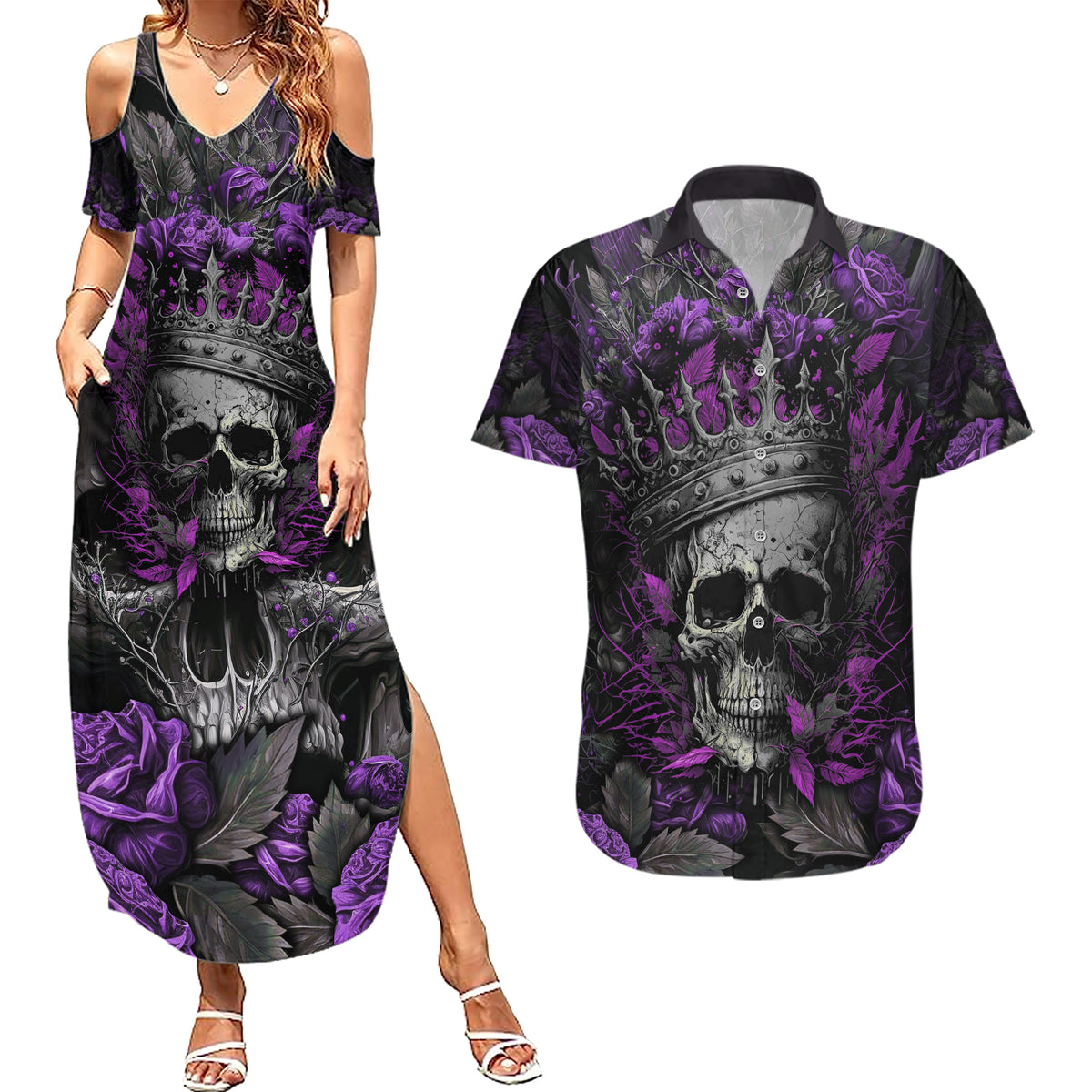 I am a Haunt Mess Couples Matching Summer Maxi Dress and Hawaiian Shirt - Wonder Print Shop