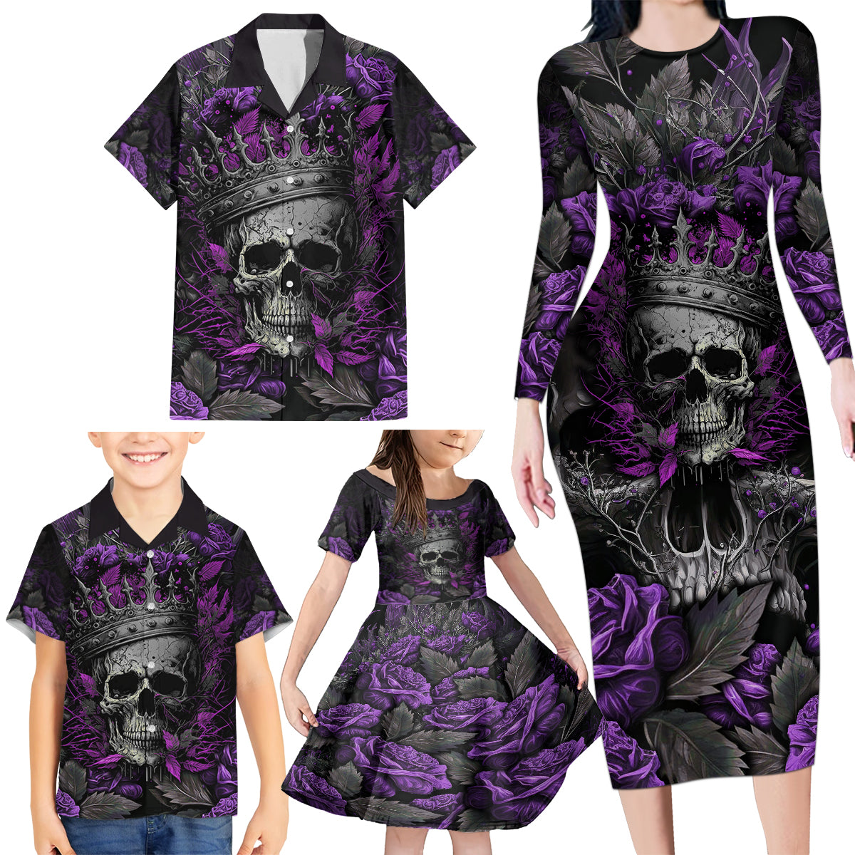 I am a Haunt Mess Family Matching Long Sleeve Bodycon Dress and Hawaiian Shirt - Wonder Print Shop