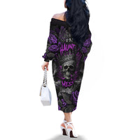 I am a Haunt Mess Family Matching Off Shoulder Long Sleeve Dress and Hawaiian Shirt - Wonder Print Shop
