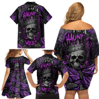 I am a Haunt Mess Family Matching Off Shoulder Short Dress and Hawaiian Shirt - Wonder Print Shop
