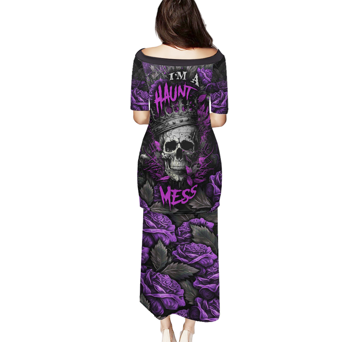 I am a Haunt Mess Family Matching Puletasi Dress and Hawaiian Shirt - Wonder Print Shop