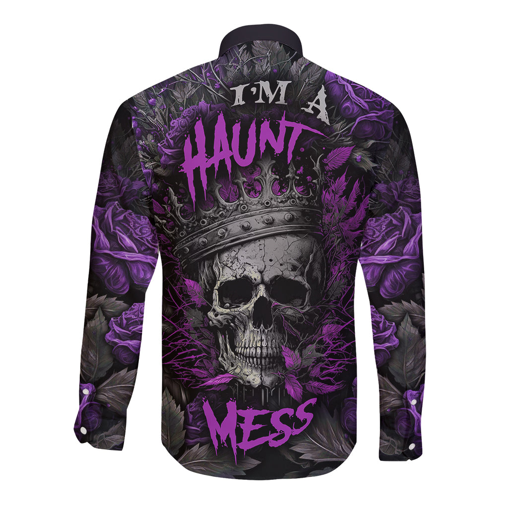 I am a Haunt Mess Long Sleeve Button Shirt - Wonder Print Shop