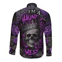 I am a Haunt Mess Long Sleeve Button Shirt - Wonder Print Shop