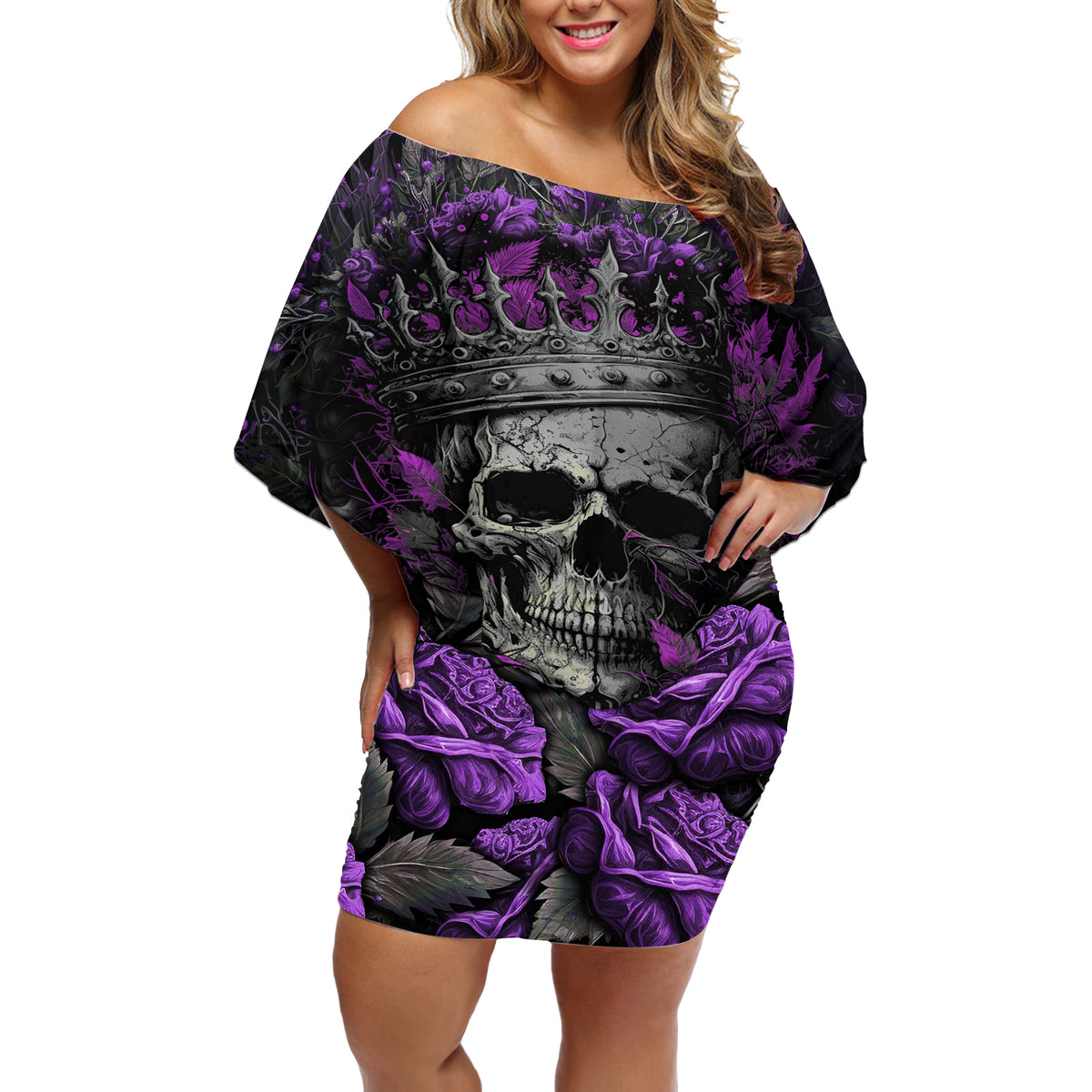 I am a Haunt Mess Off Shoulder Short Dress - Wonder Print Shop