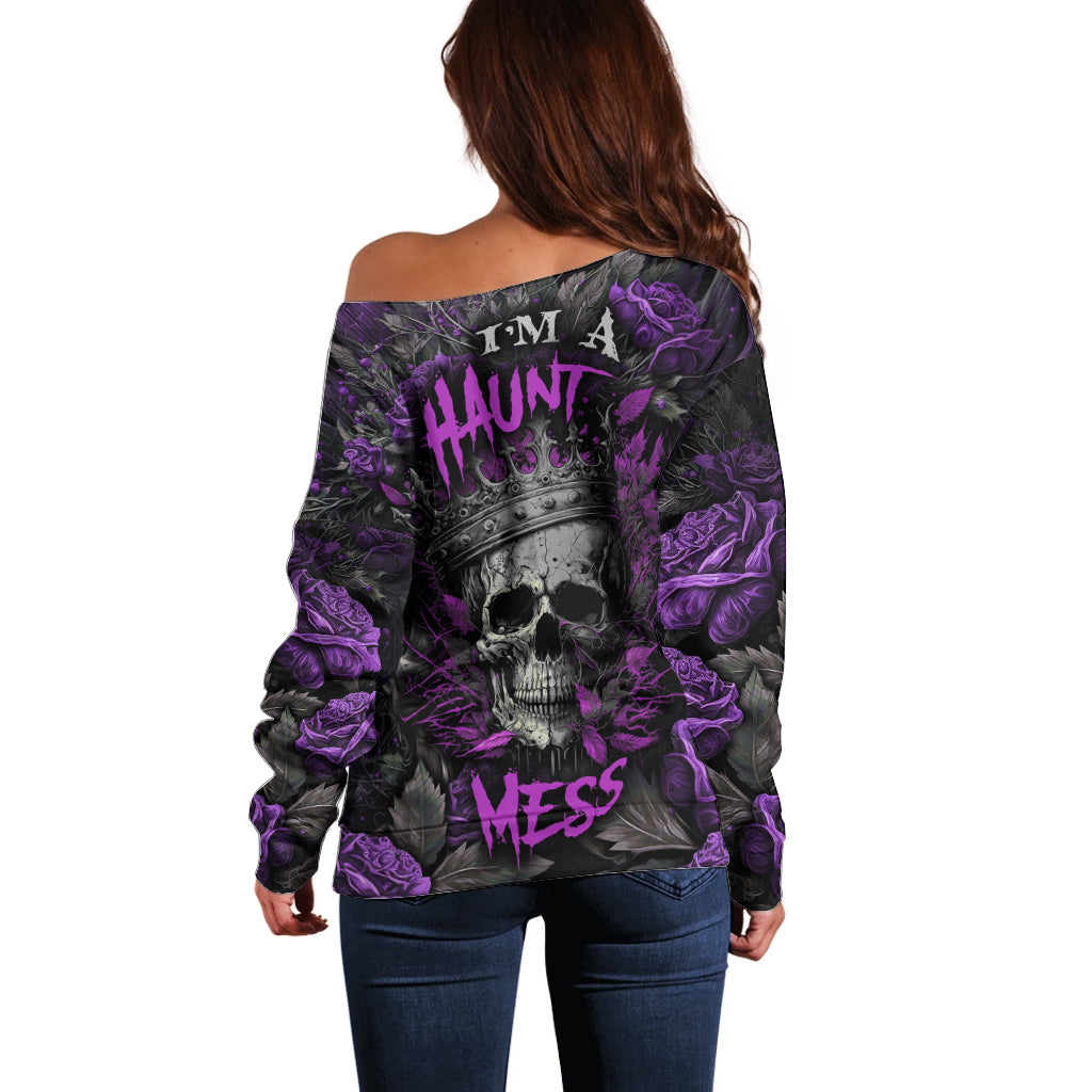 I am a Haunt Mess Off Shoulder Sweater - Wonder Print Shop