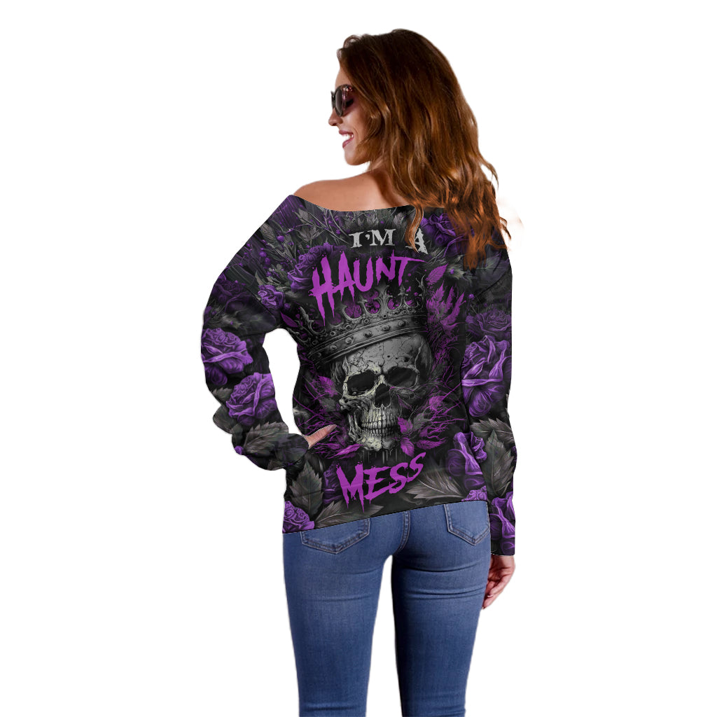 I am a Haunt Mess Off Shoulder Sweater - Wonder Print Shop