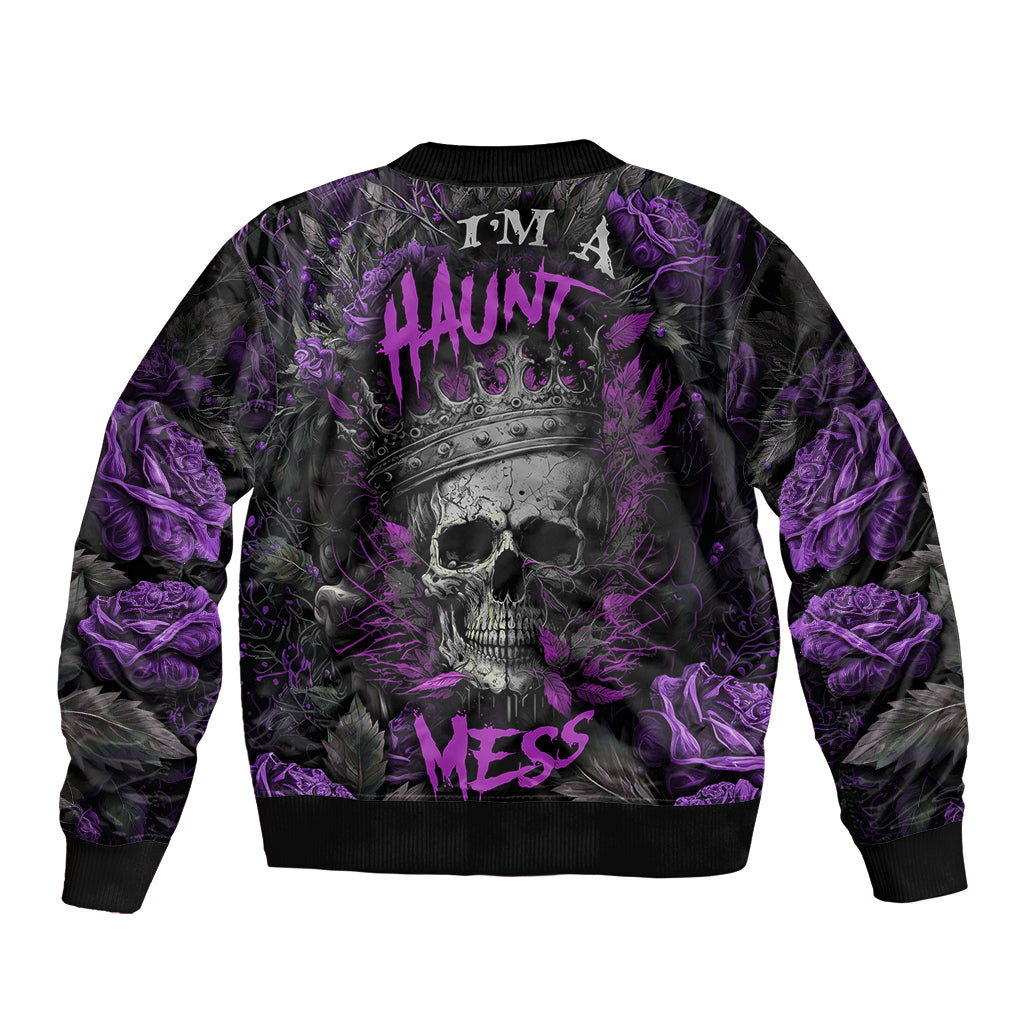 I am a Haunt Mess Sleeve Zip Bomber Jacket - Wonder Print Shop
