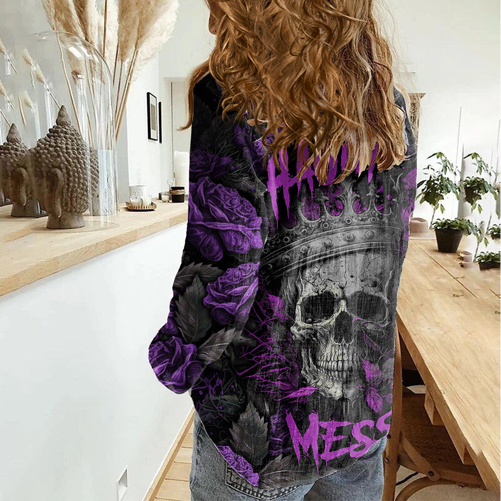 I am a Haunt Mess Women Casual Shirt - Wonder Print Shop