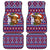 Cow in Santa Hat Be Kind Message Car Mats with Red Blue Knit Pattern Design - Wonder Print Shop