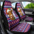 Cow in Santa Hat Be Kind Message Car Seat Cover with Red Blue Knit Pattern Design - Wonder Print Shop